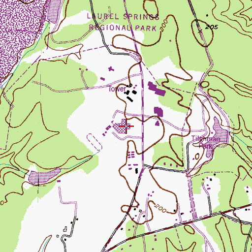 Topographic Map of La Plata High School, MD
