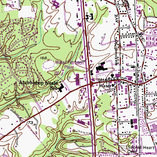 Topographic Map of La Plata Shopping Center, MD