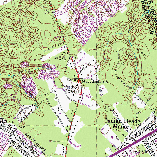 Topographic Map of Macedonia Cemetery, MD