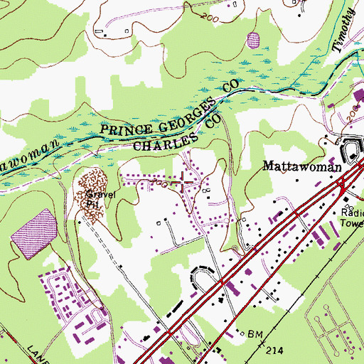 Topographic Map of Marbella, MD