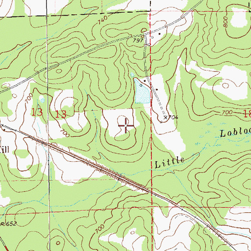 Topographic Map of Gold Hill Post Office (historical), AL