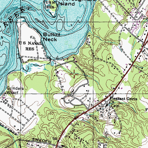 Topographic Map of Mattawoman Village, MD