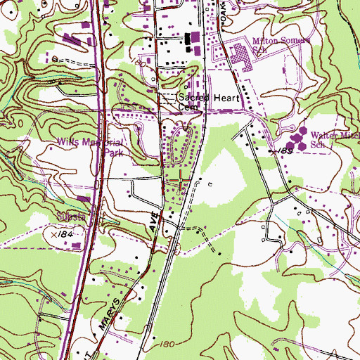 Topographic Map of Maxwelton, MD