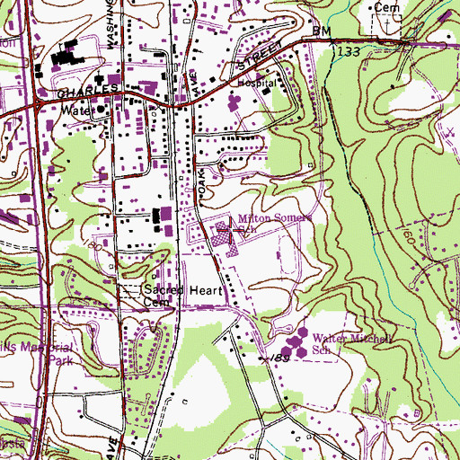 Topographic Map of Milton M Somers Middle School, MD