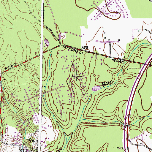 Topographic Map of Mount Carmel Woods, MD
