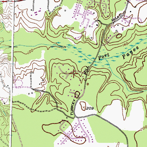 Topographic Map of Oak Knolls, MD