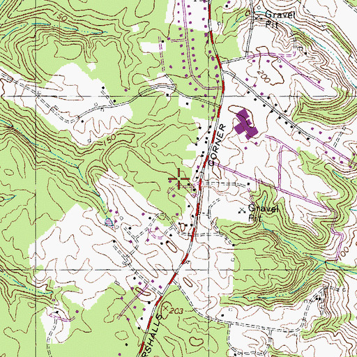 Topographic Map of Oakwood, MD