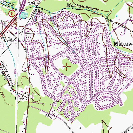 Topographic Map of Pinefield Community Park, MD