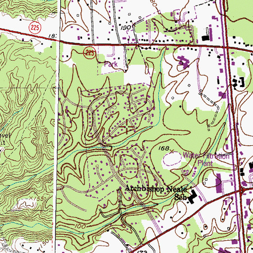 Topographic Map of Quailwood, MD