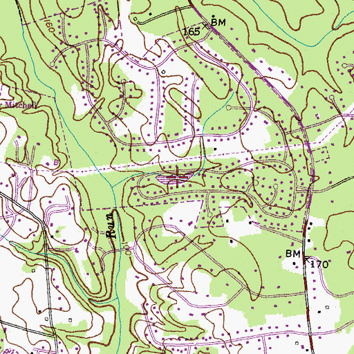 Topographic Map of Redwood Lake, MD