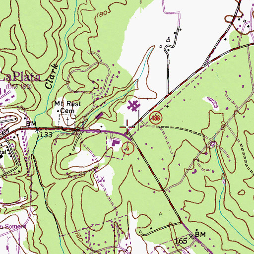 Topographic Map of Richard Clark Senior Center, MD