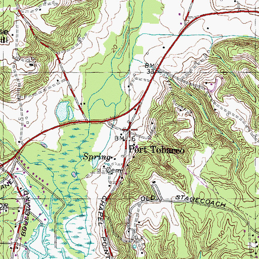 Topographic Map of Port Tobacco Historic District, MD
