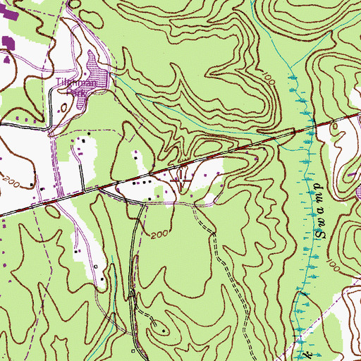 Topographic Map of Roosevelt Heights, MD