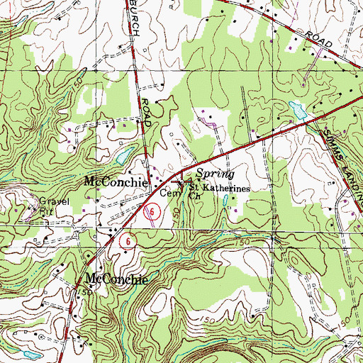 Topographic Map of Saint Catherines of Alexandria Cemetery, MD