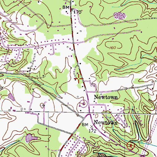 Topographic Map of Saint Mathews Church, MD