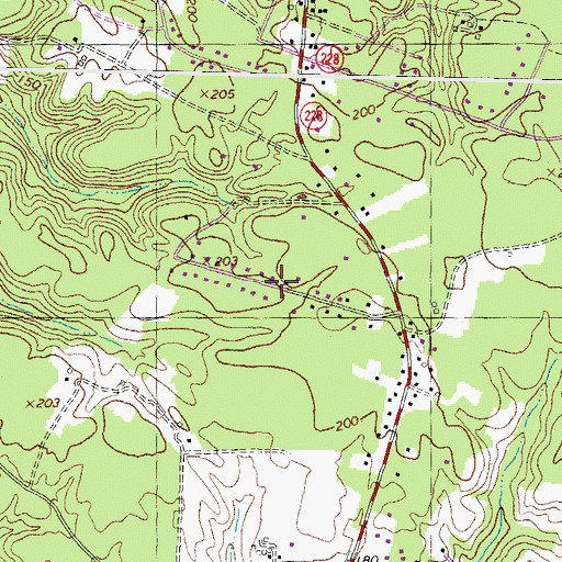 Topographic Map of Shady Acres, MD