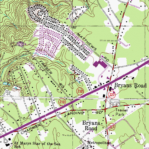 Topographic Map of South Hampton Village, MD