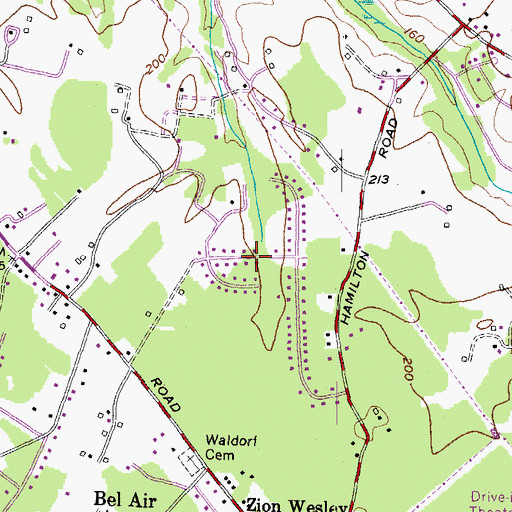 Topographic Map of Springhaven, MD