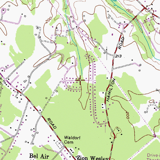 Topographic Map of Springhaven, MD
