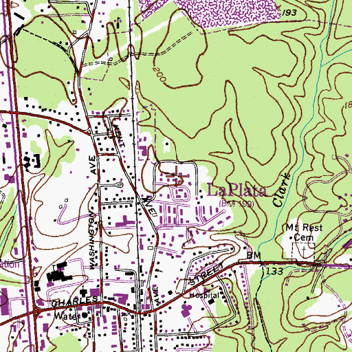 Topographic Map of The Meadows, MD