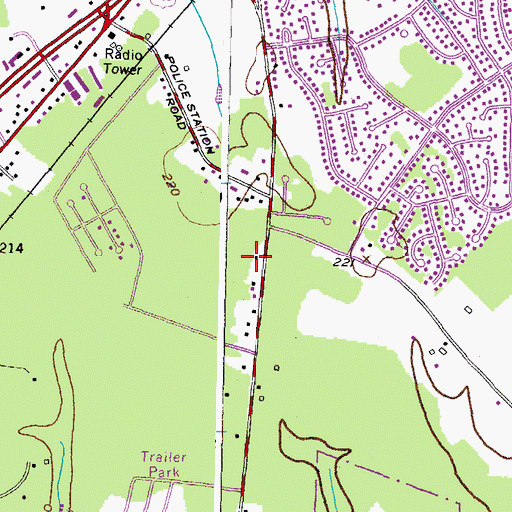 Topographic Map of Trinity Baptist Church, MD