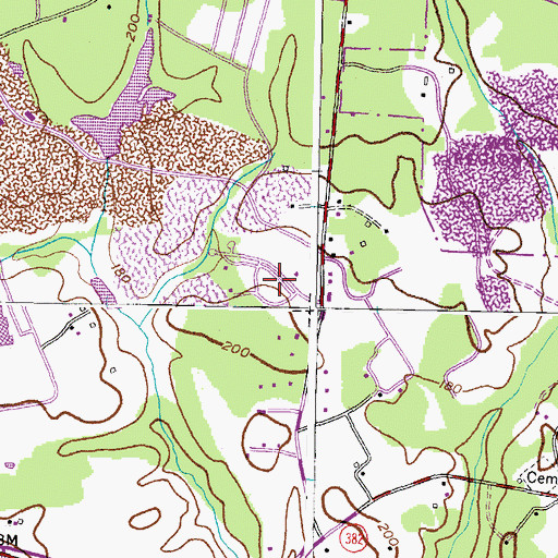 Topographic Map of Trinity Memorial Gardens, MD