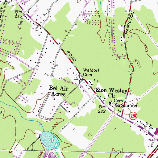 Topographic Map of Waldorf Seventh Day Adventist Church, MD