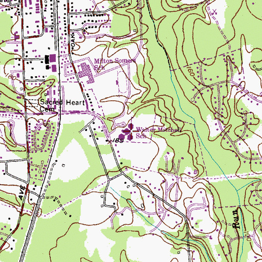 Topographic Map of Walter J Mitchell Elementary School, MD