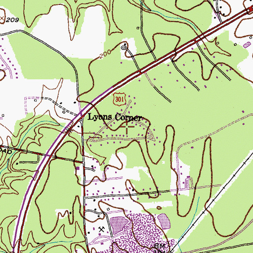 Topographic Map of Warrlinda, MD
