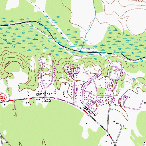 Topographic Map of Weestwood Estates, MD
