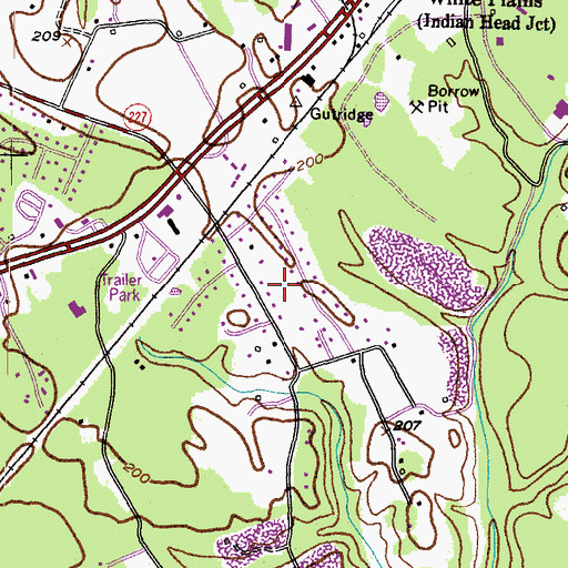 Topographic Map of White Plains Village, MD