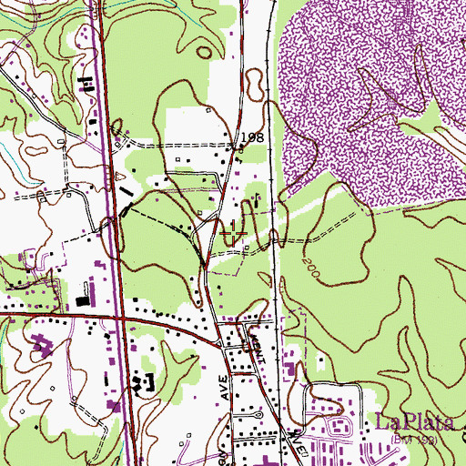 Topographic Map of Willow Gate, MD