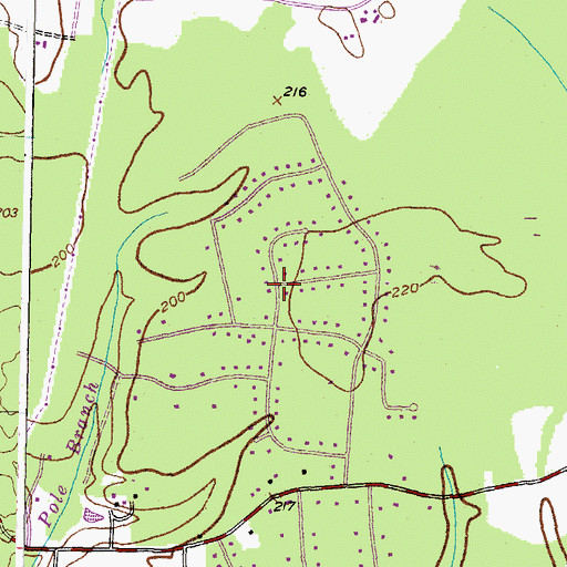 Topographic Map of Brookwood Acres, MD