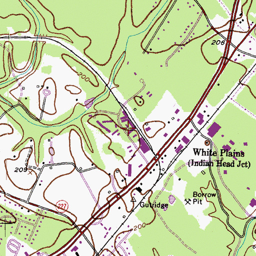 Topographic Map of White Plains Commerce Center, MD