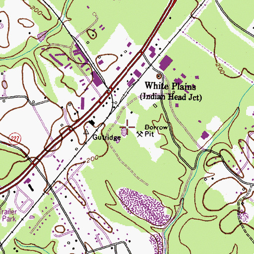 Topographic Map of White Plains Industrial Park, MD