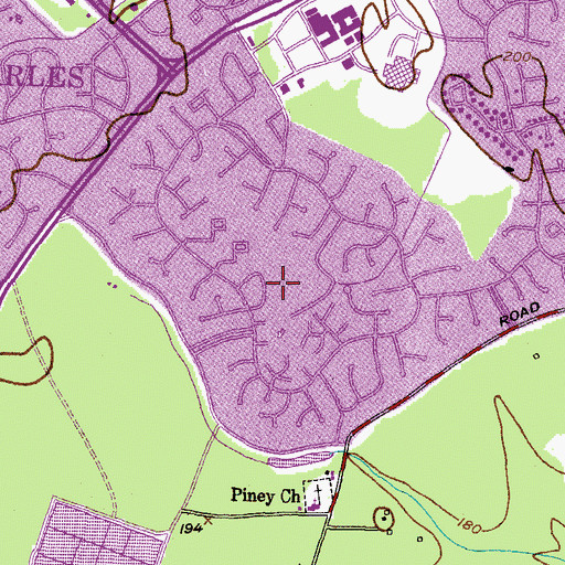Topographic Map of Eva Turner Elementary School, MD