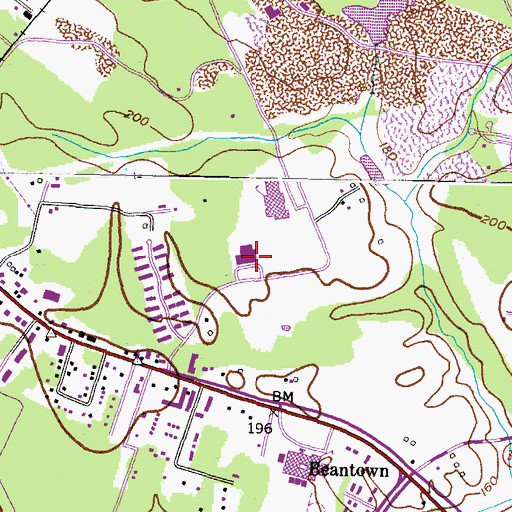 Topographic Map of J P Ryon Elementary School, MD