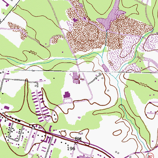 Topographic Map of John Hanson Middle School, MD