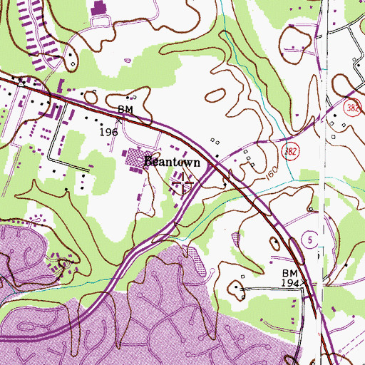 Topographic Map of Northgate, MD
