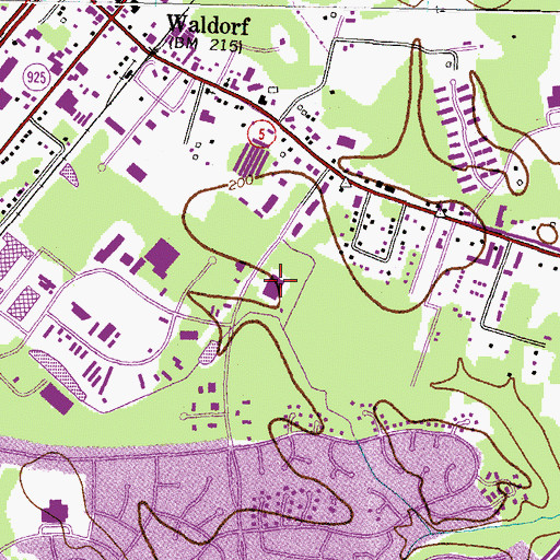 Topographic Map of Saint Charles Athletic Center, MD