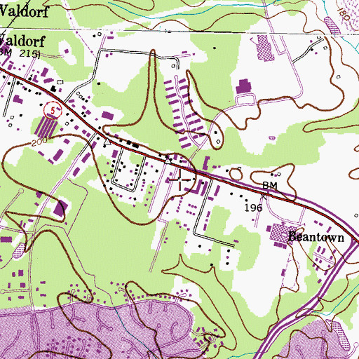 Topographic Map of Village Square Shopping Center, MD