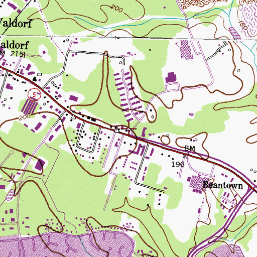 Topographic Map of Waldorf School (historical), MD