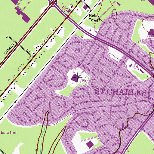 Topographic Map of Arthur Middleton Elementary School, MD