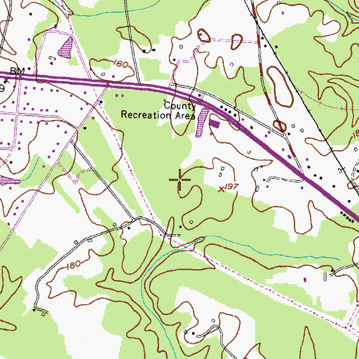 Topographic Map of Bryantown Estates, MD