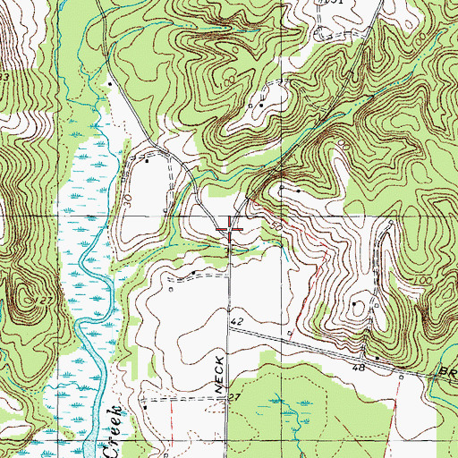 Topographic Map of Cedar Point Neck School (historical), MD