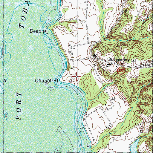 Topographic Map of Chapel Point, MD