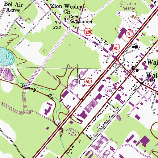 Topographic Map of Charles County Plaza Shopping Center, MD