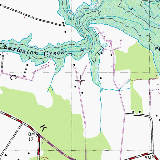 Topographic Map of Charleston Creek, MD