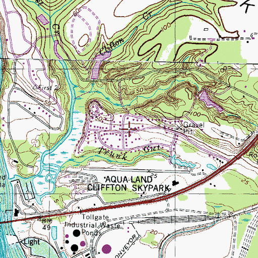 Topographic Map of Clifton on the Potomac, MD