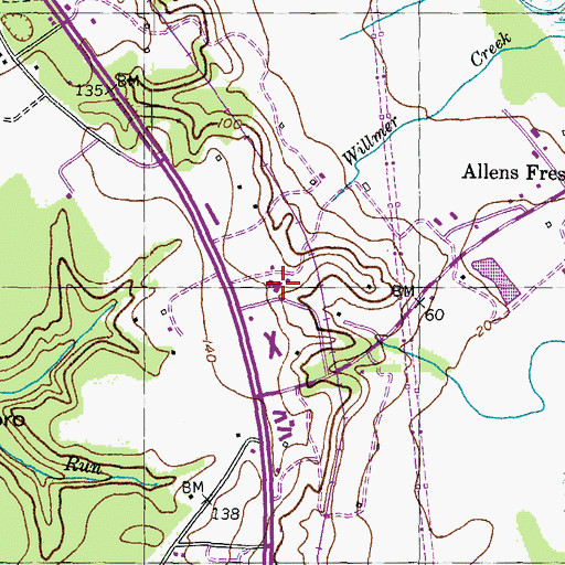 Topographic Map of Glasva Elementary School, MD